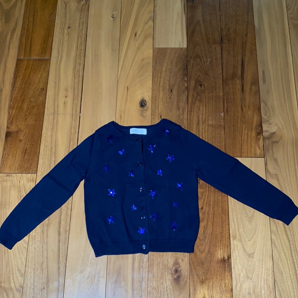 H&M Girls Navy Button Down Cardigan Sweater 100% Cotton Comfy size 2-4Y
